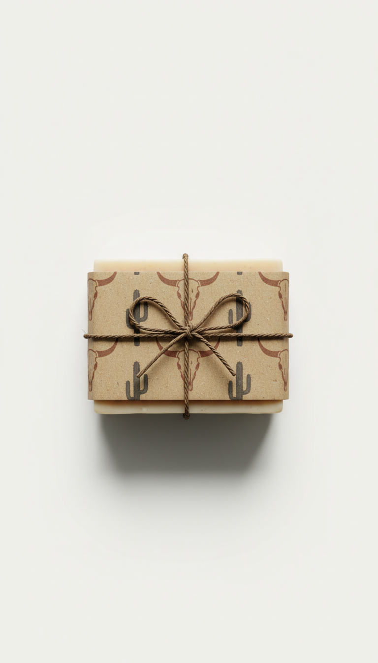 Tallow Soap Bar with Western Motif